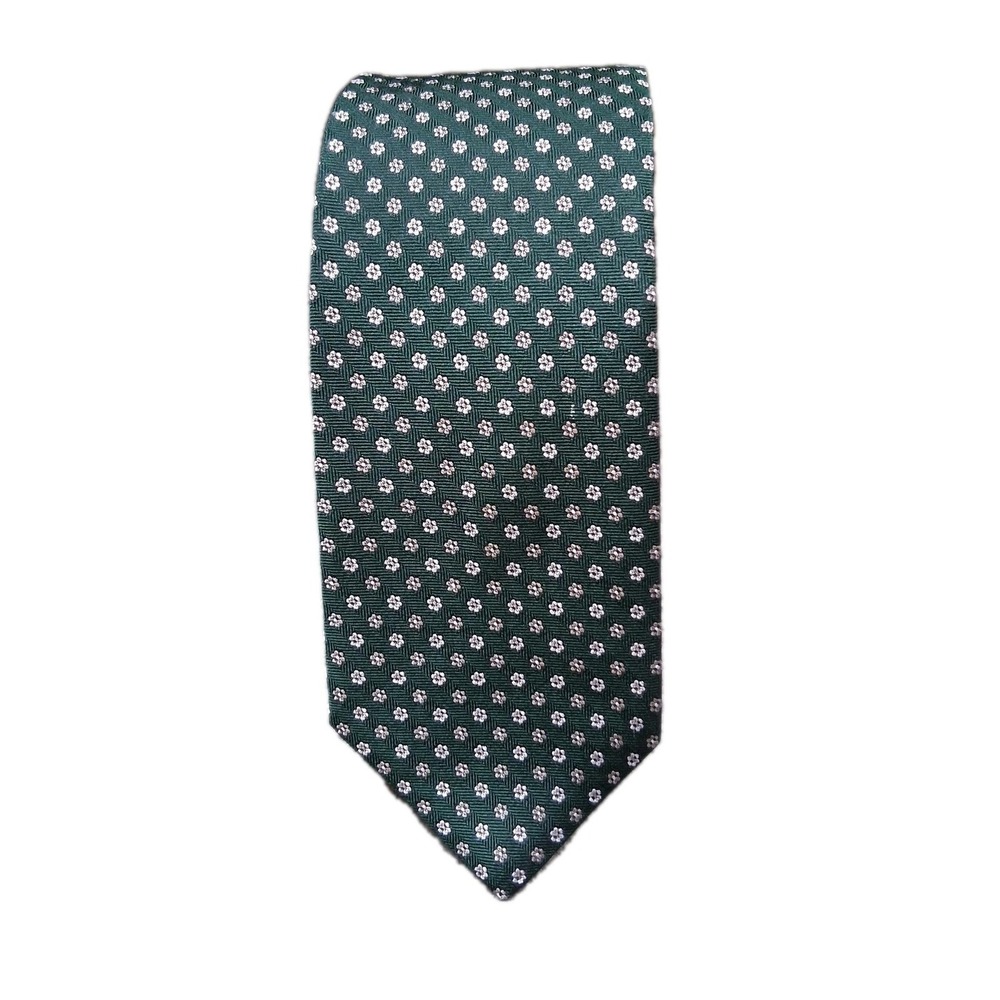 Vintage Brooks Brothers Repp Men's XL Green Geometric Imported Silk Tie Made USA